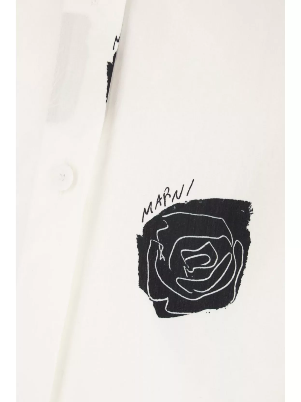 Marni Cotton Shirt With Printed Design And Long Sleeves
