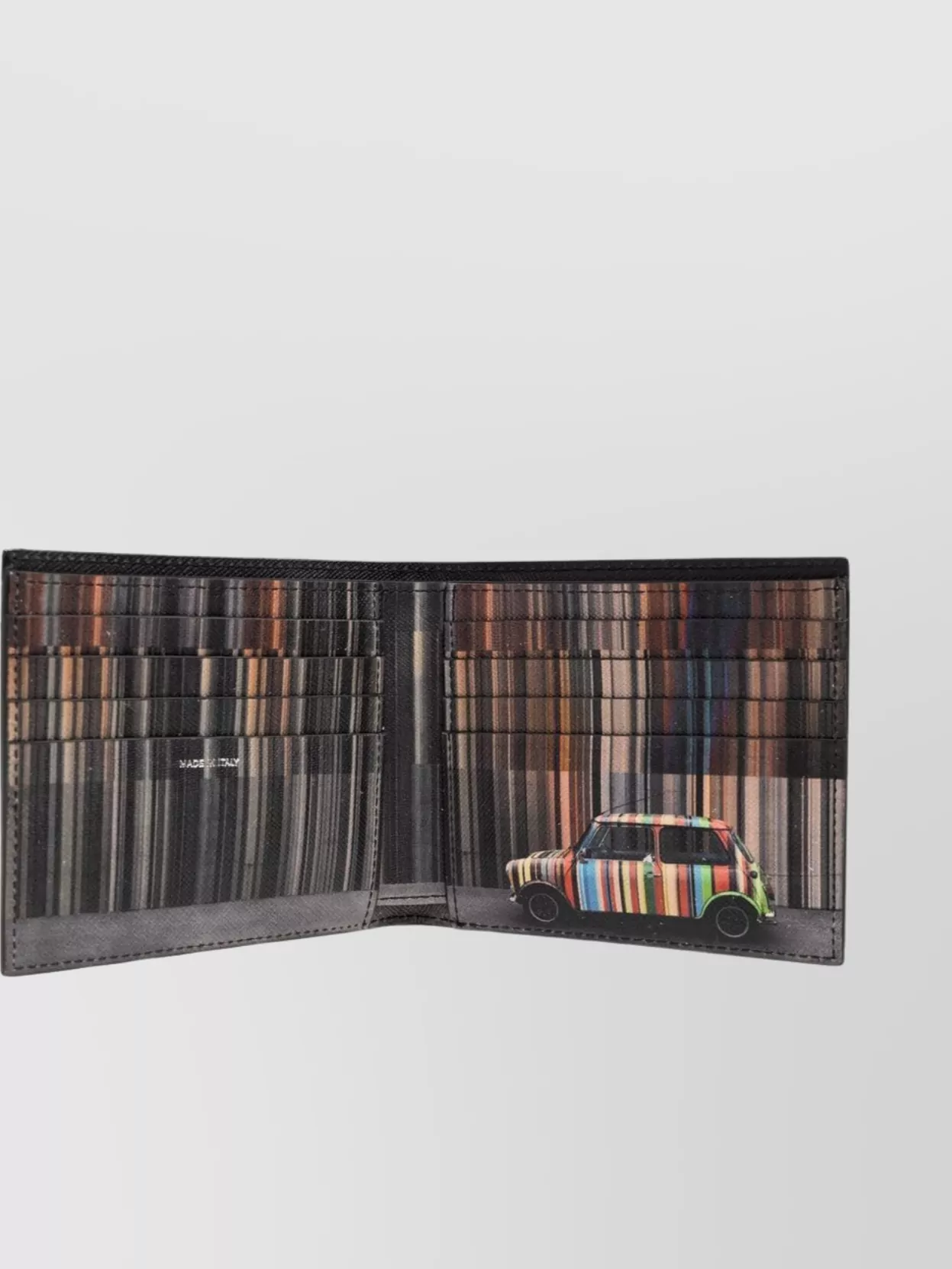 Paul Smith Signature Stripe Balloon Leather Wallet In Black
