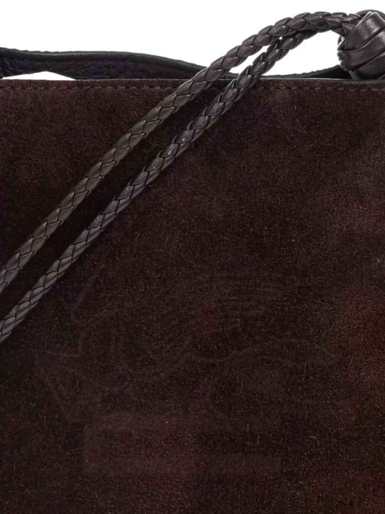 Etro Suede Shoulder Bag Braided Handles
