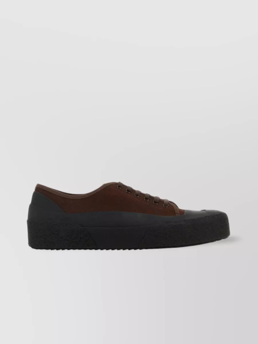 Shop Studio Nicholson Canvas Sn Sneakers With Rubber Toe And Contrast Sole In Black