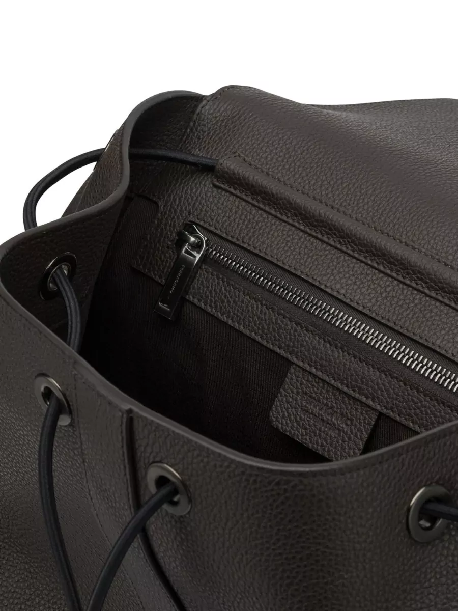 Ferragamo Leather Backpack Double Front Pockets