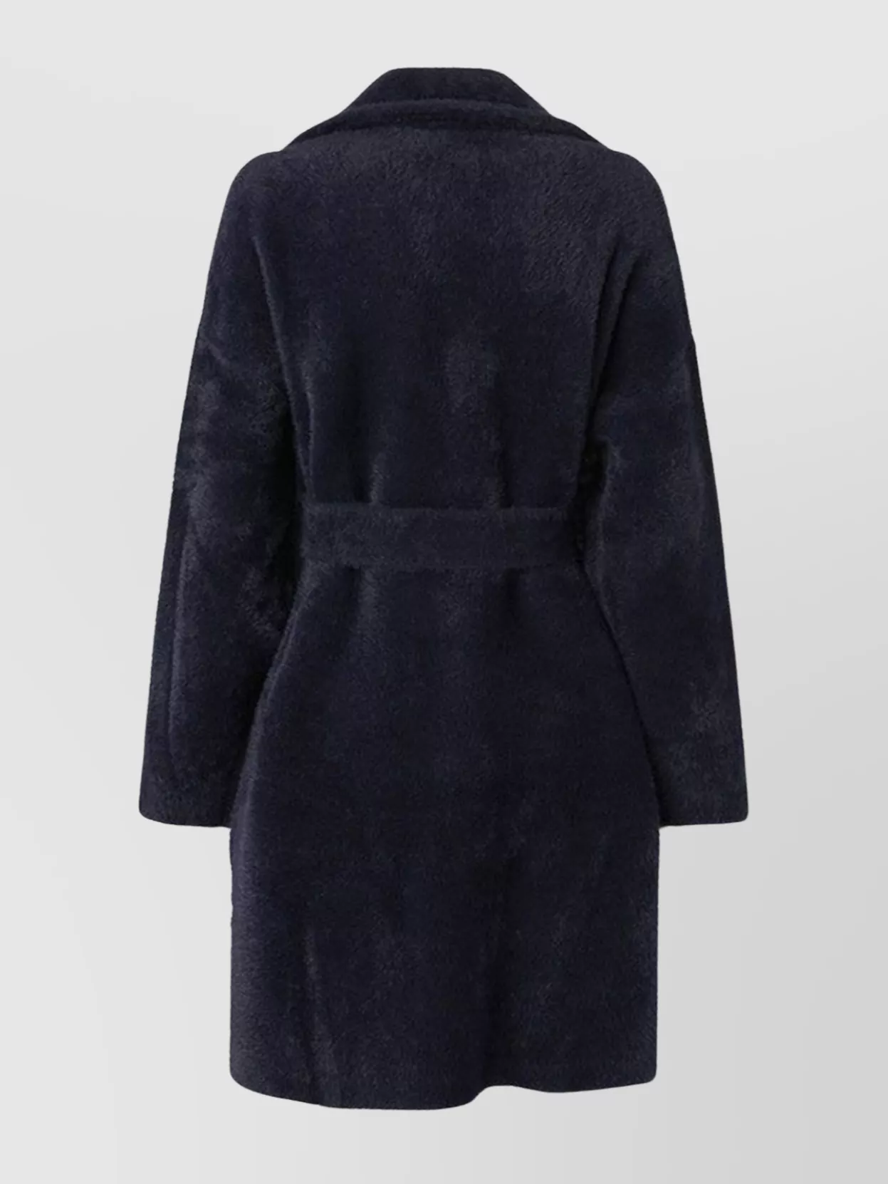 Pinko Double-breasted Coat Belted At The Waist In Blue