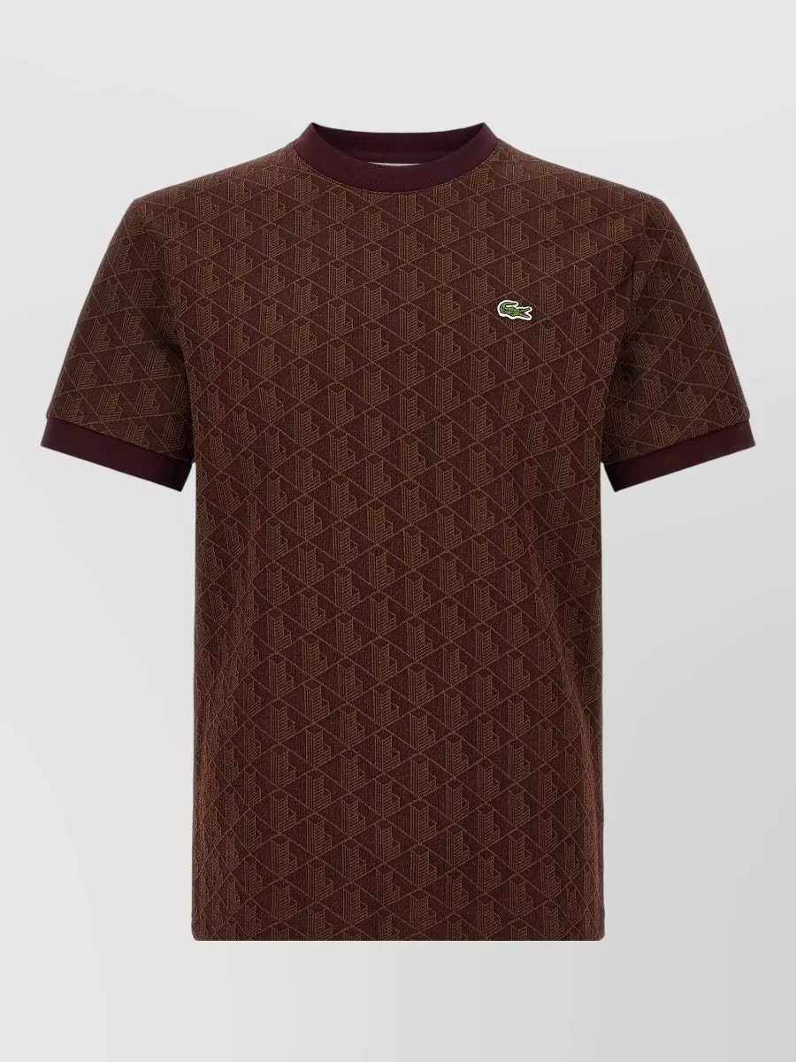 Lacoste jacquard monogram logo print regular fit t shirt