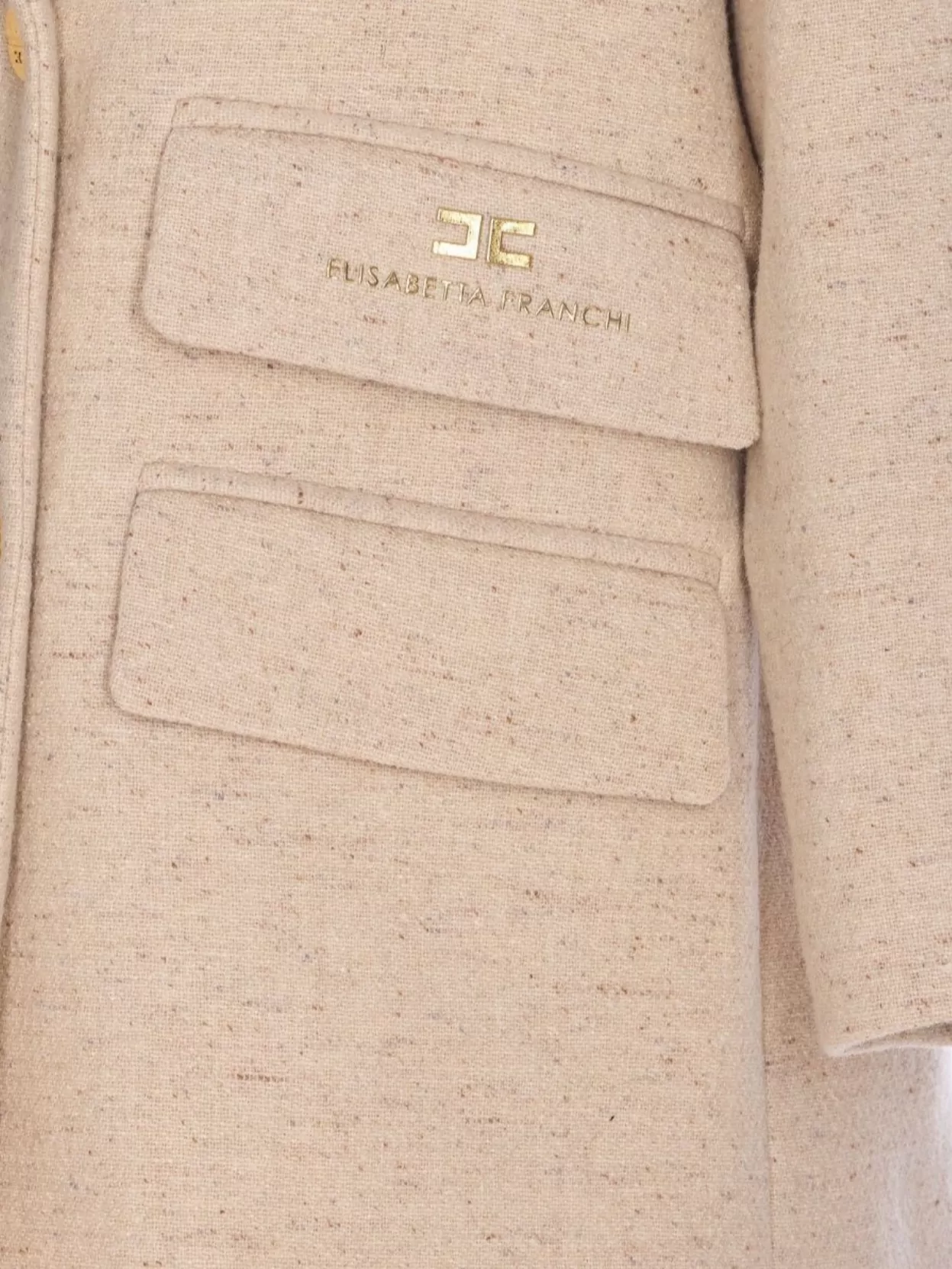 Elisabetta Franchi Double-breasted Coat Coats And Trench Coats White In Pink