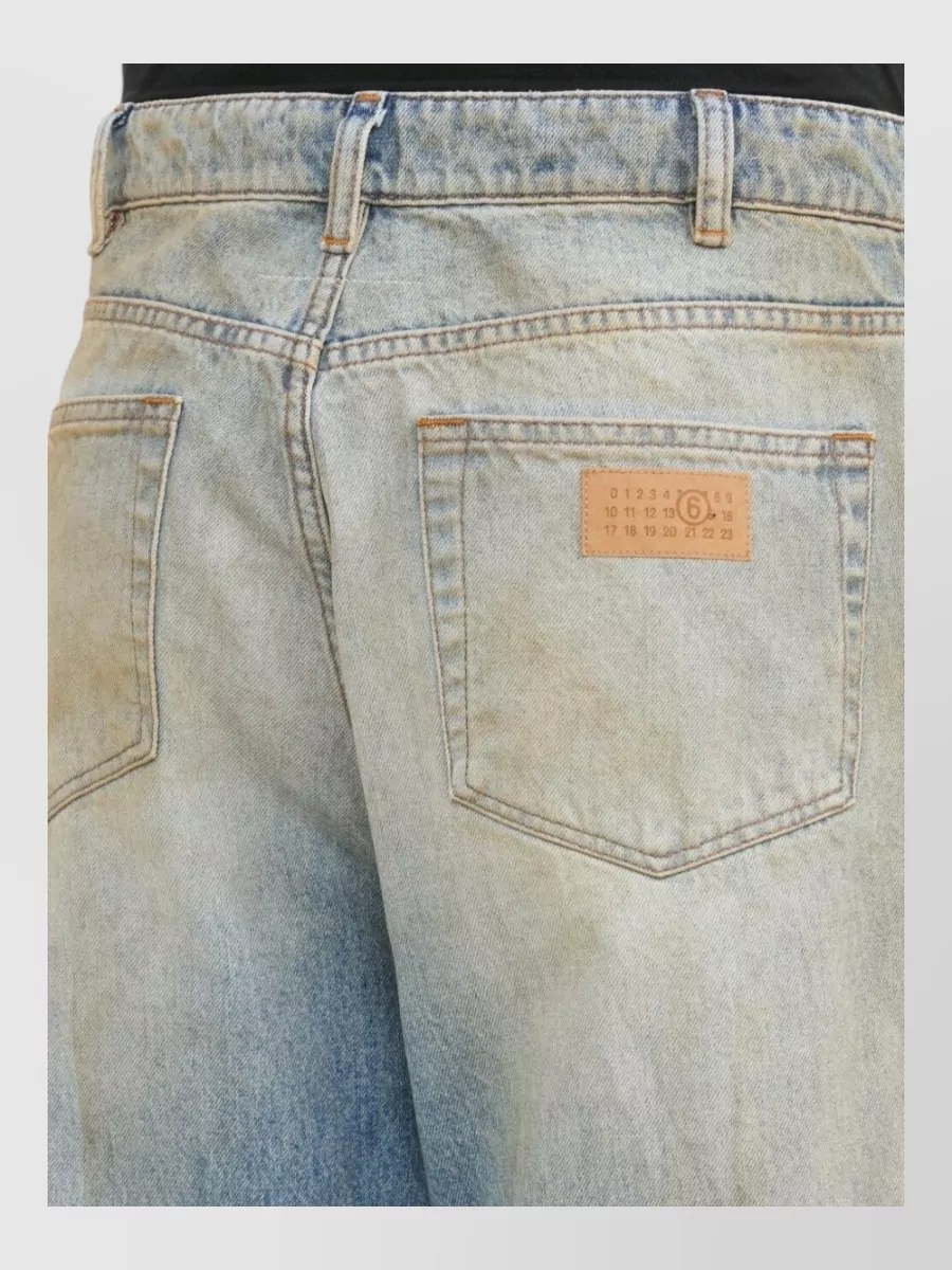 Mm6 Maison Margiela Denim Wide-Leg Straight-Leg Jeans