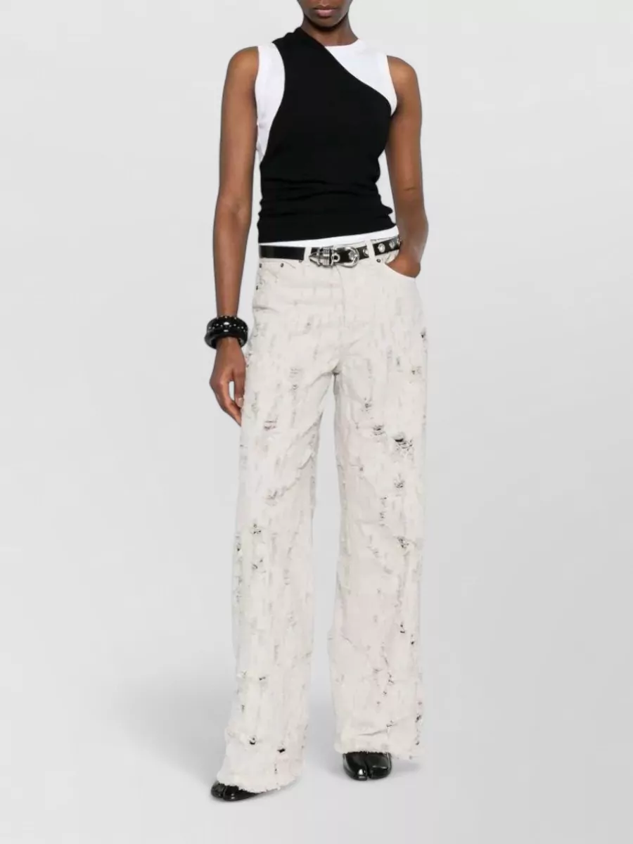 Haikure Distressed Wide-Leg Jeans
