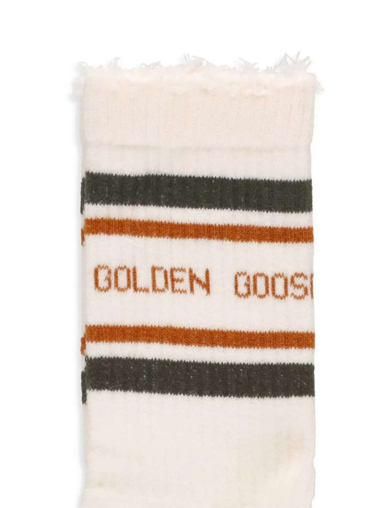 Golden Goose Striped Ribbed Hosiery With Destroyed Trims