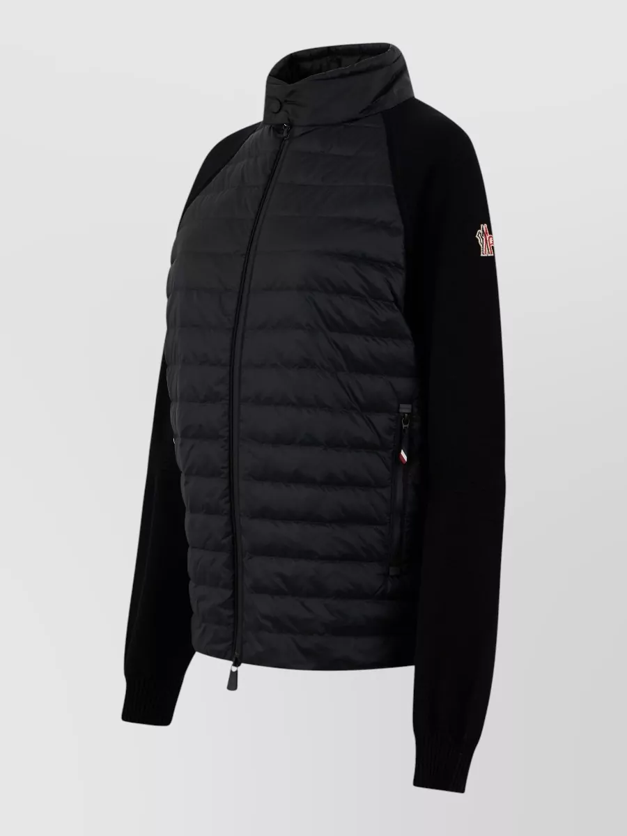 Moncler Grenoble Quilted Knit-Sleeve Down Puffer Jacket