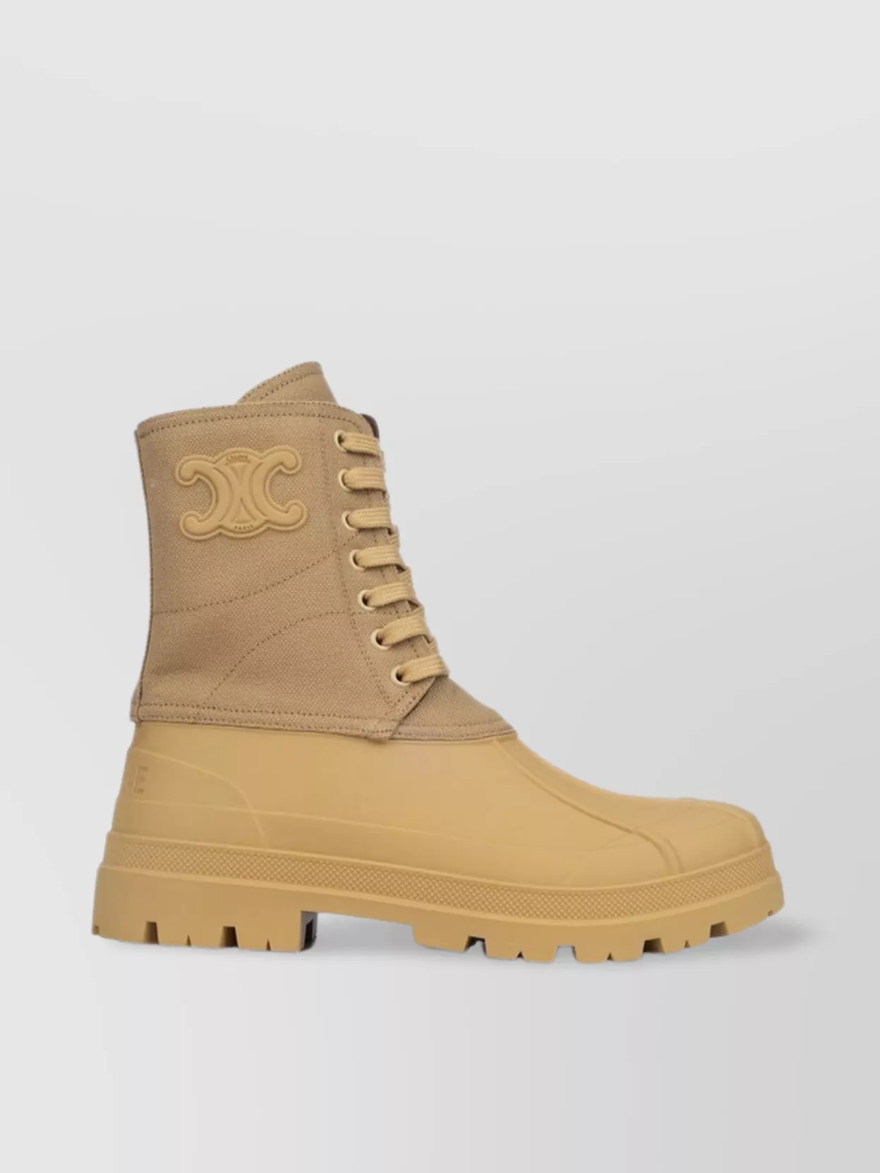 Celine Round Toe Ankle Length Rubber Sole Boots In Neutral