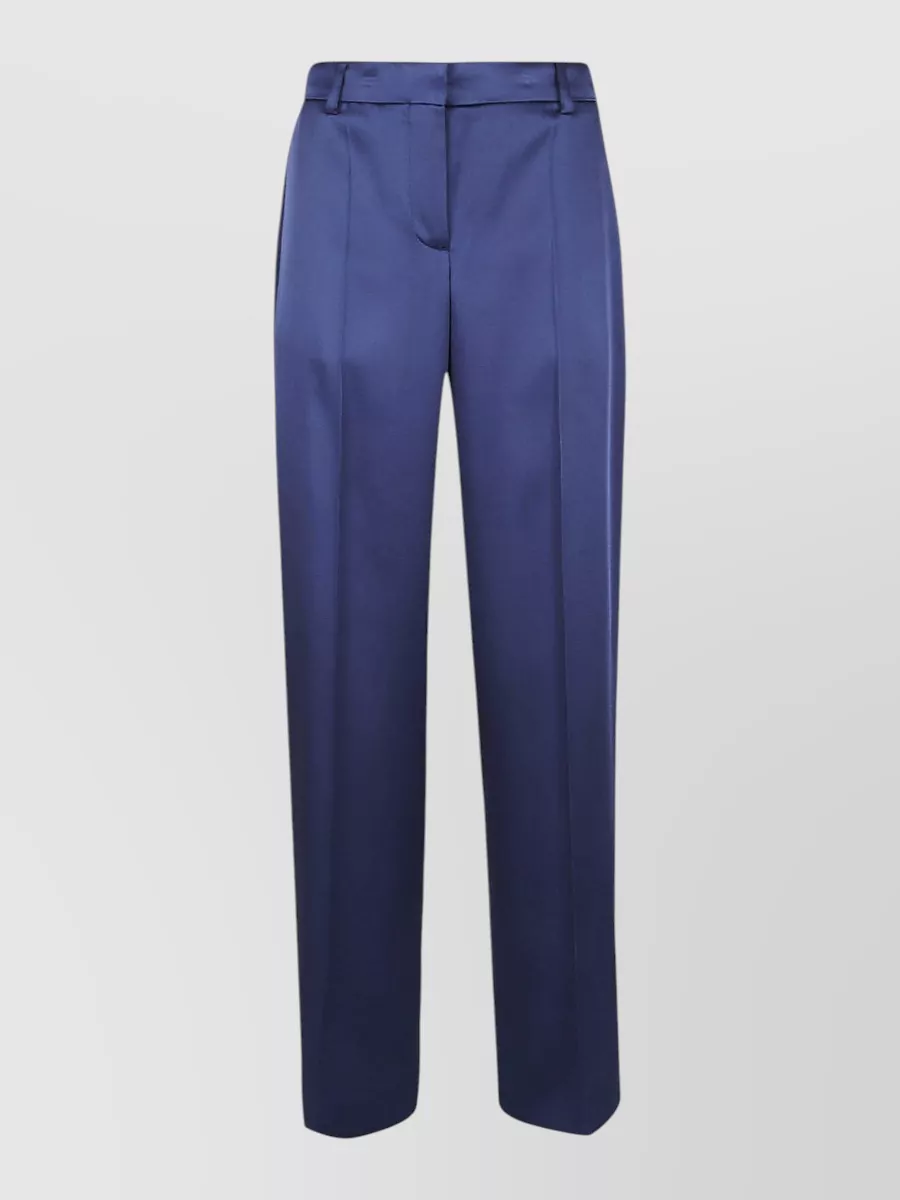 Stella Mccartney satin high-rise straight-leg wide-leg tailored trousers