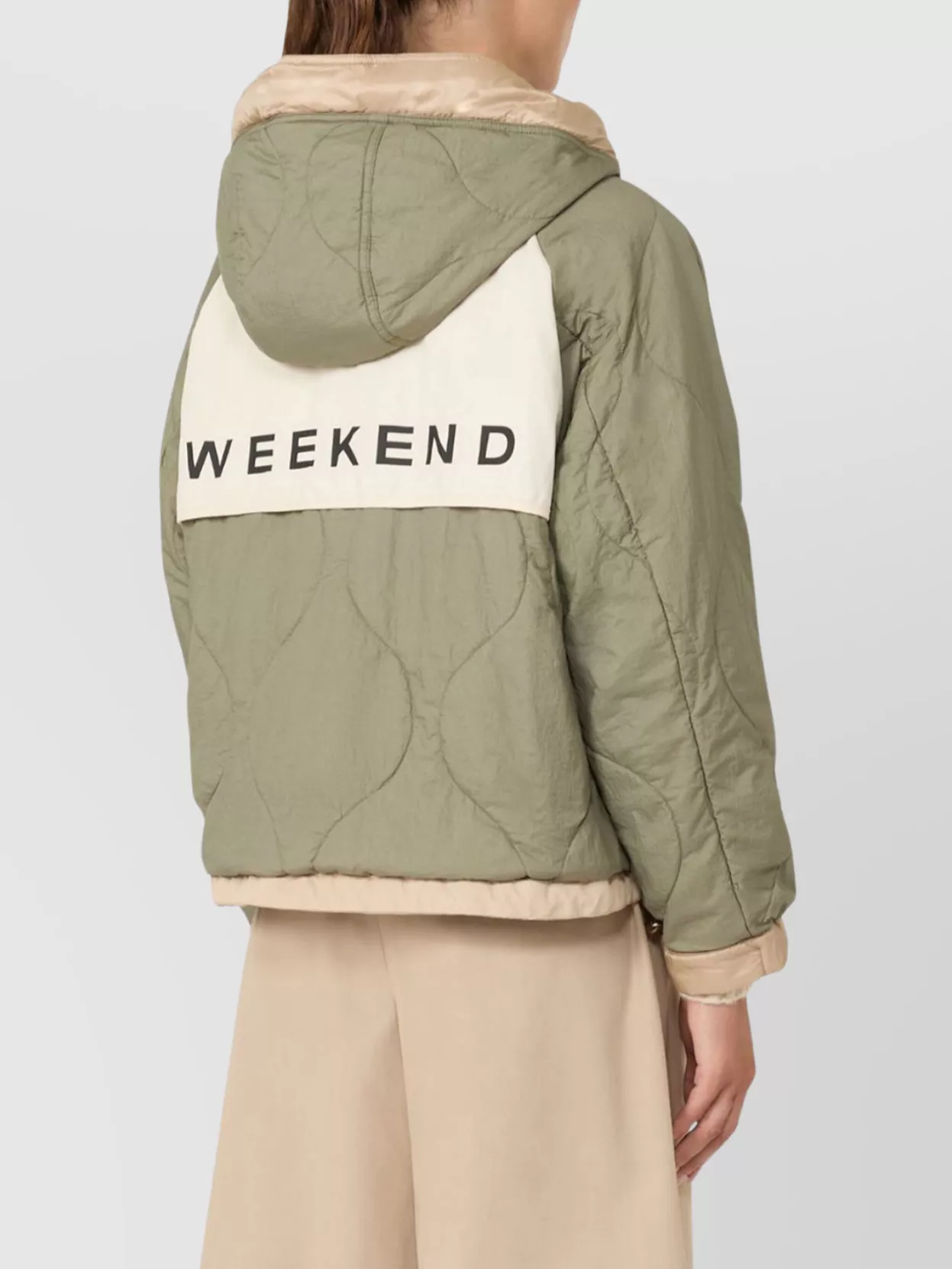 Weekend Max Mara Hooded Jacket With Reversible Quilted Texture