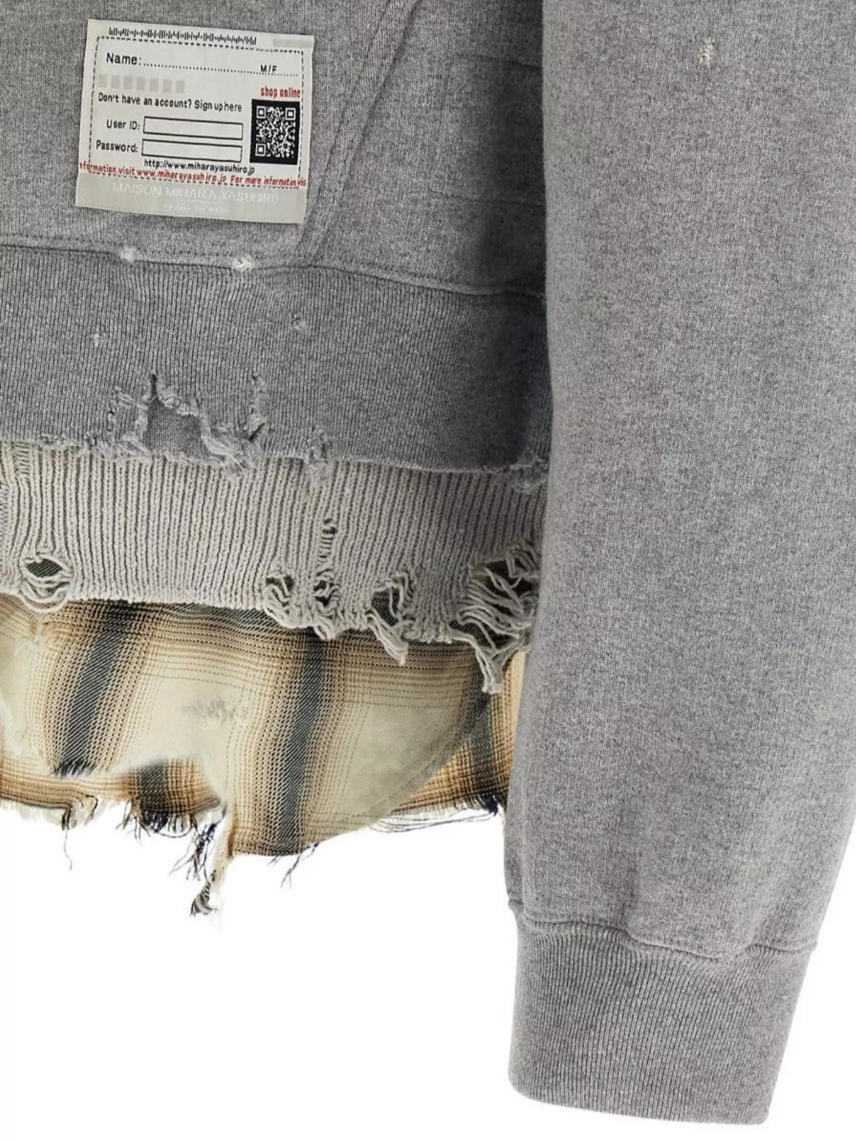 Maison Mihara Yasuhiro Layered Half-Zip Hoodie Featuring Front Pocket