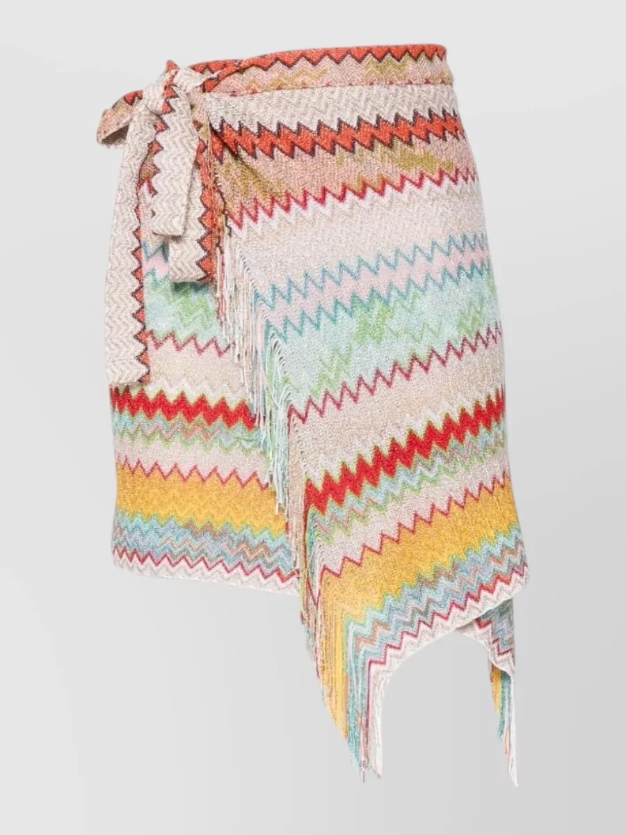 Missoni Zigzag Knit Asymmetric Wrap Skirt