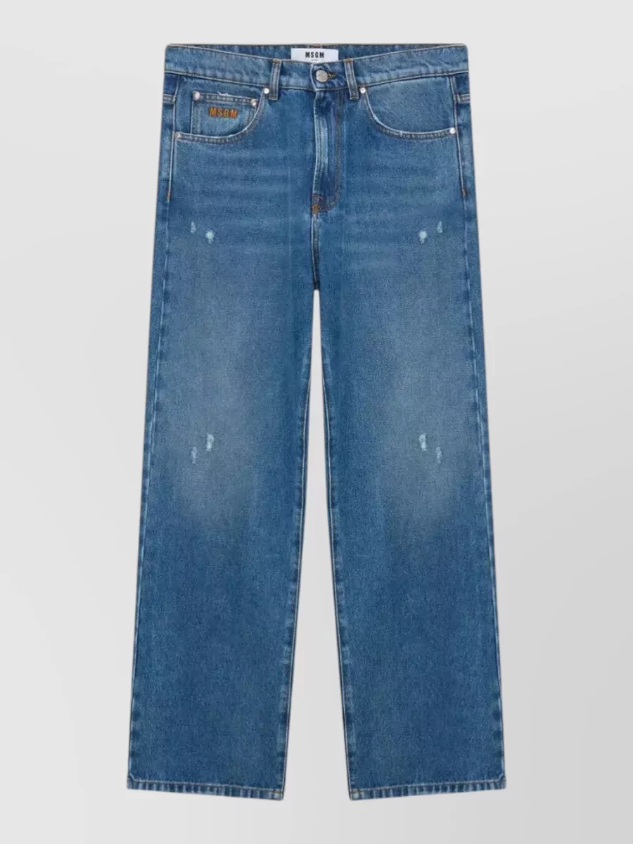 MSGM cotton distressed jeans