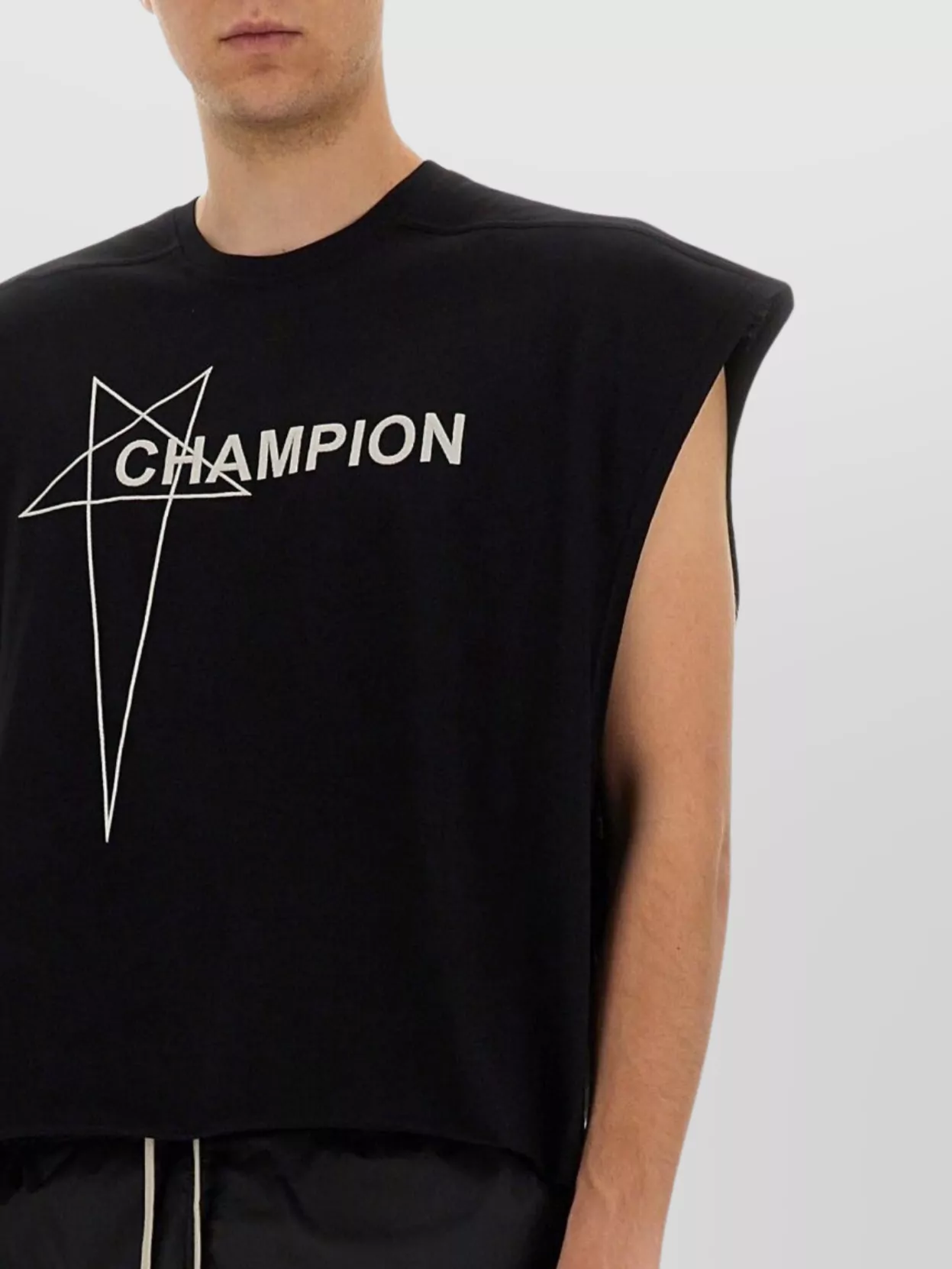 Rick Owens Black Champion Edition Micro Tatlin Tank Top