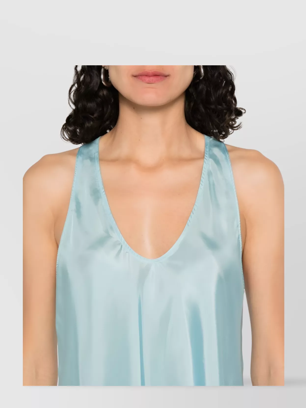 Forte Forte Silk Top With Curved Hem And V-Neckline