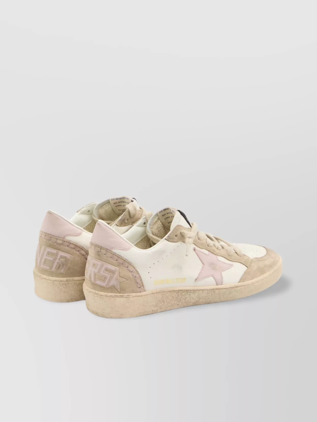 Golden Goose 'ballstar' White Low Top Sneakers With Glittered Star Patch On The Side And Glittered Heel With Logo In Multi