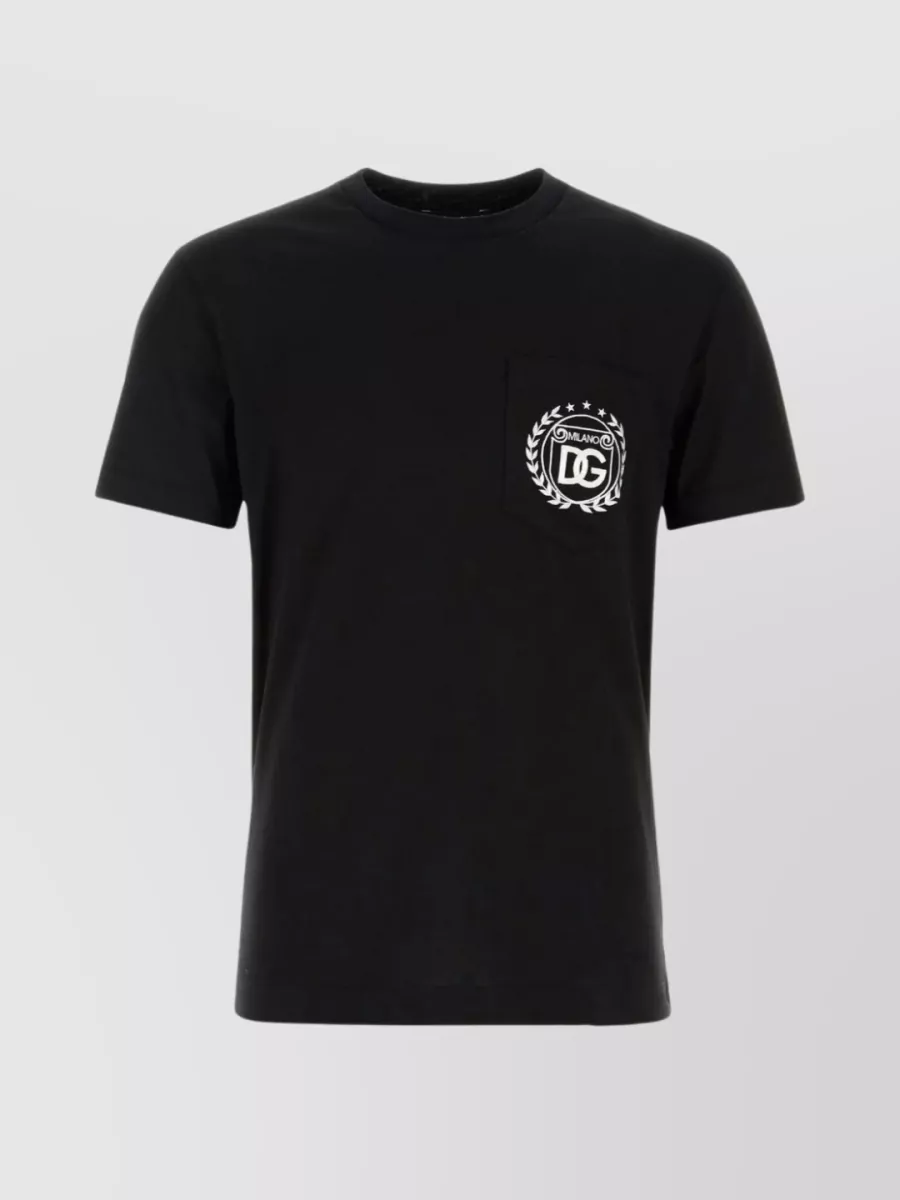 Dolce&Gabbana Crew-Neck Pocket T-Shirt In Soft Cotton
