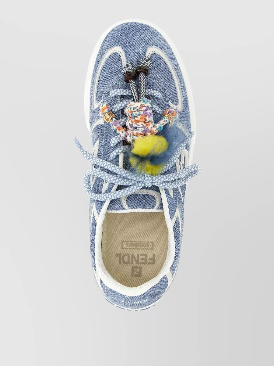 Fendi Match Sneakers Bow Detail Embellished Laces