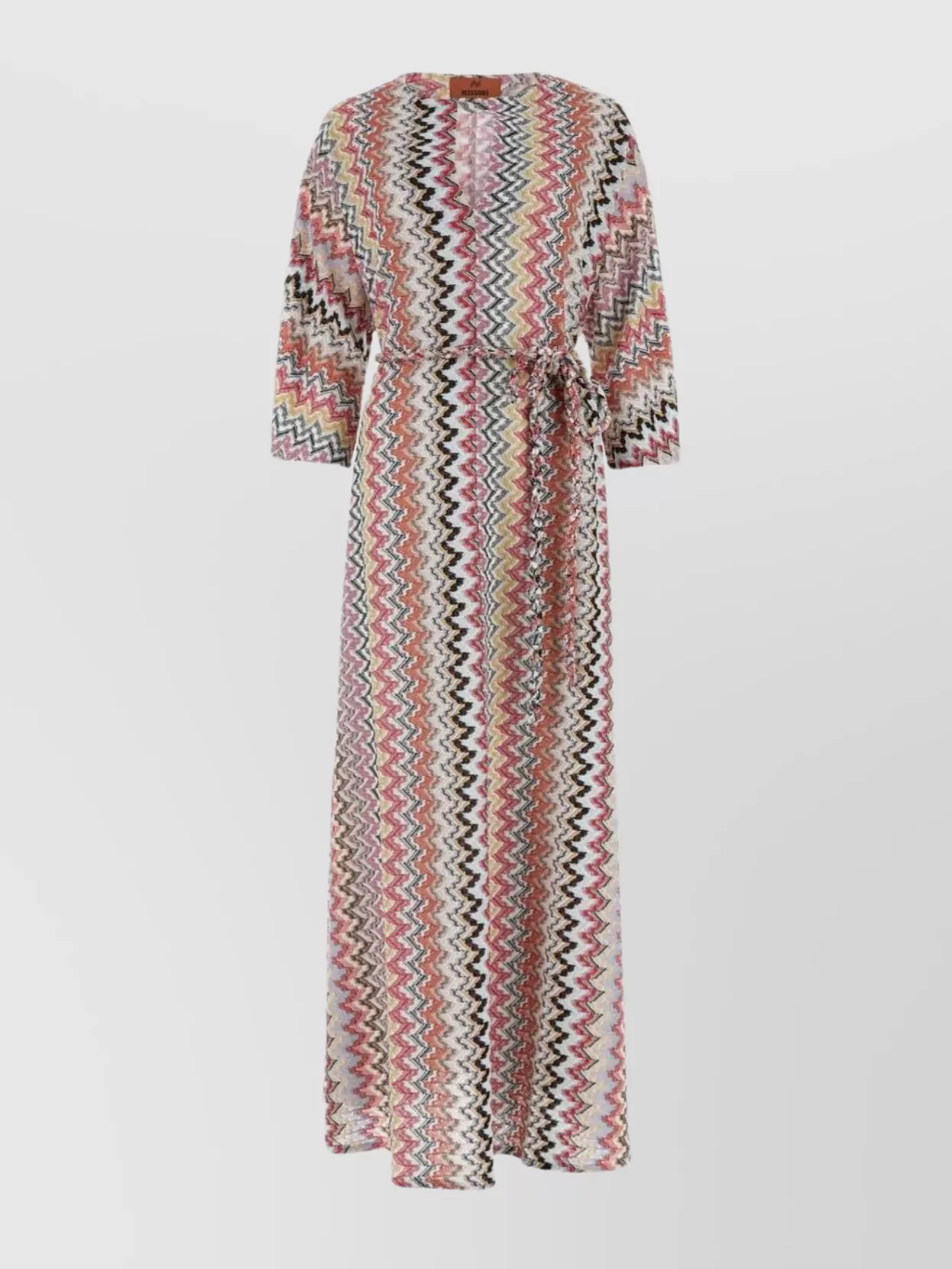 Shop Missoni Embroidered Viscose Blend Dress With Zigzag Pattern