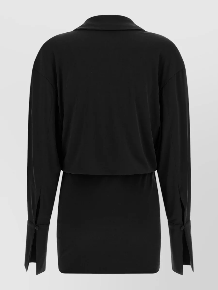 The Andamane Draped V-Neck Mini Dress