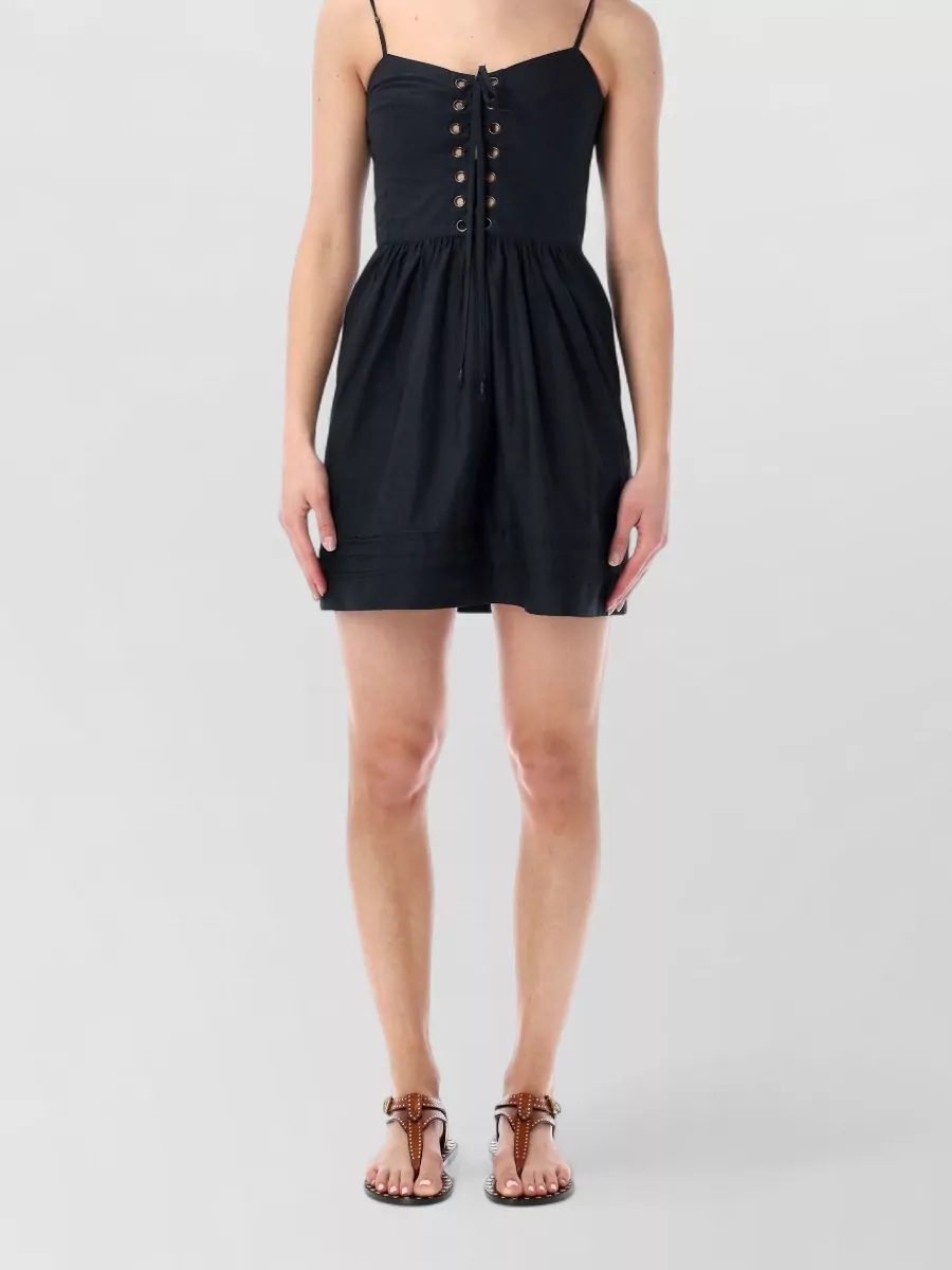 Isabel Marant Etoile Cotton sweetheart-neck mini dress