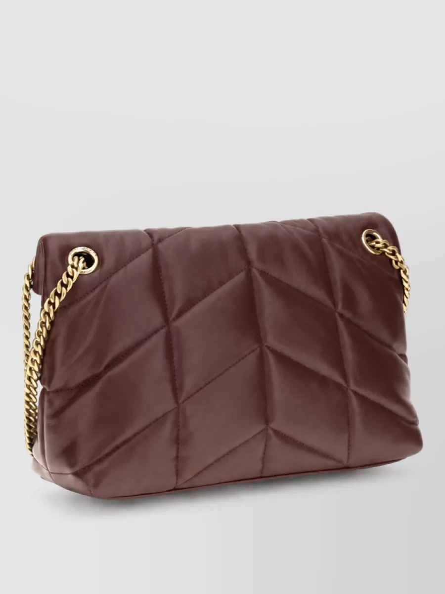 Saint Laurent Puffer Toy Lamb Leather Quilted Clutch Bag
