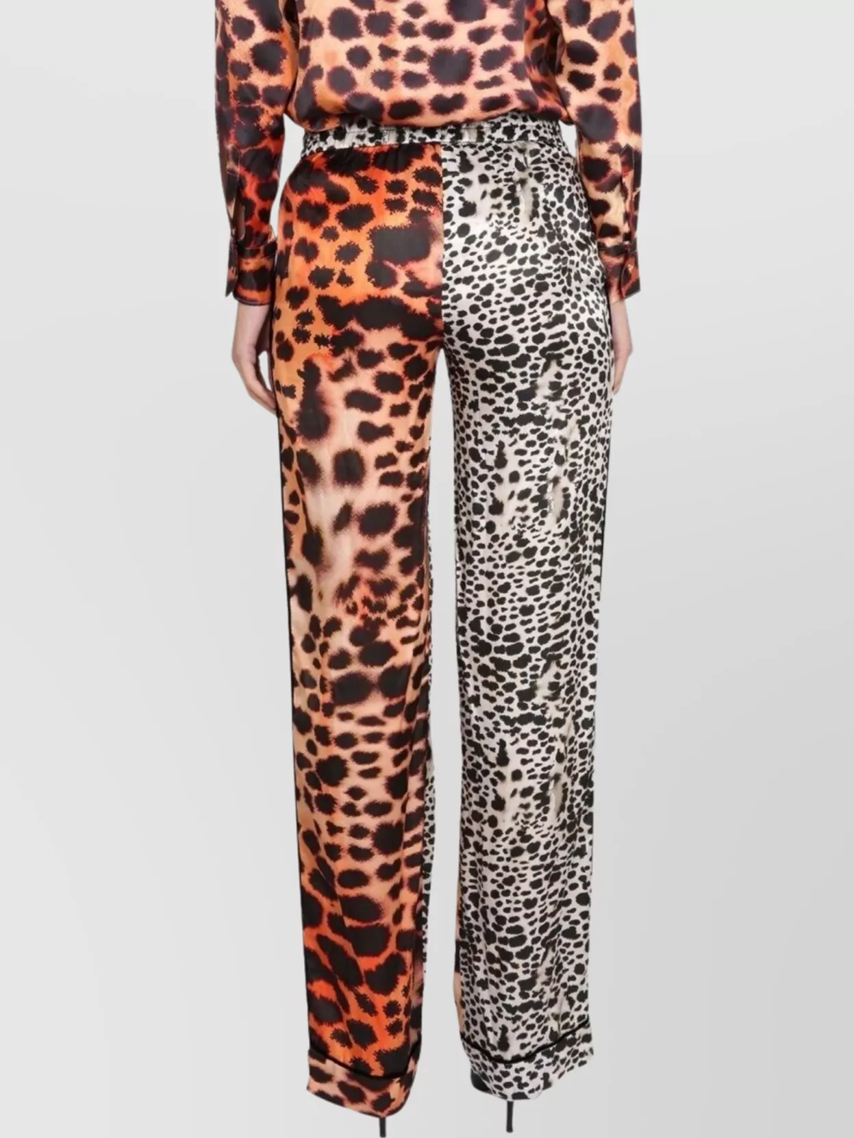 Roberto Cavalli Leopard Print Panelled Trousers