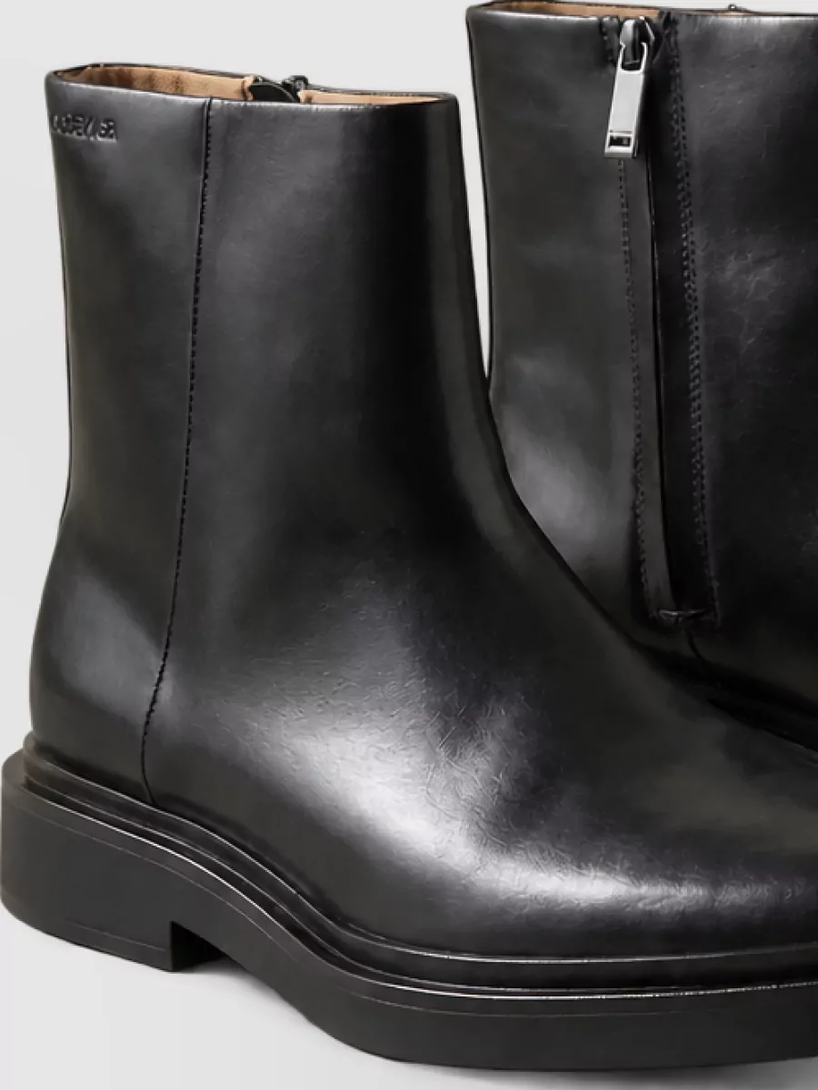 Calvin Klein Leather Zip Boots