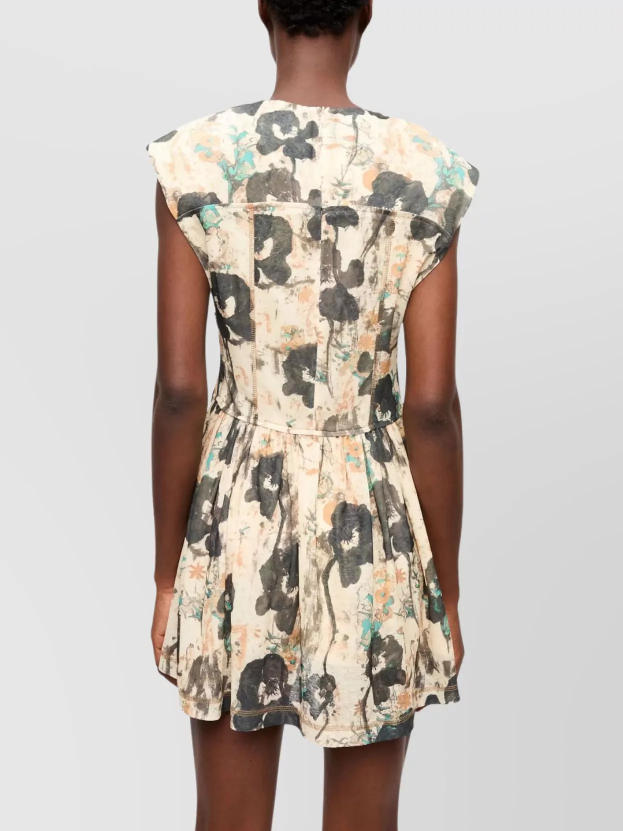 Ganni Marl Mesh Corset Mini Dress In Afterglow