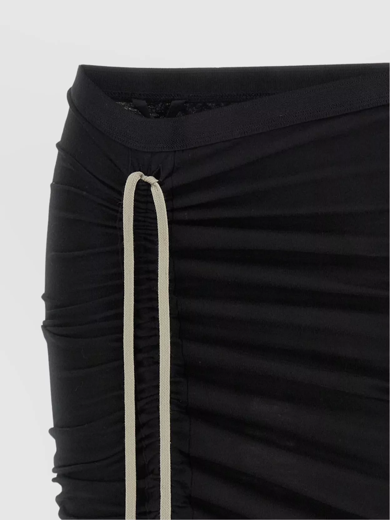Rick Owens Drkshdw Skirt Drawstring Detail Gathered Waistband In Black