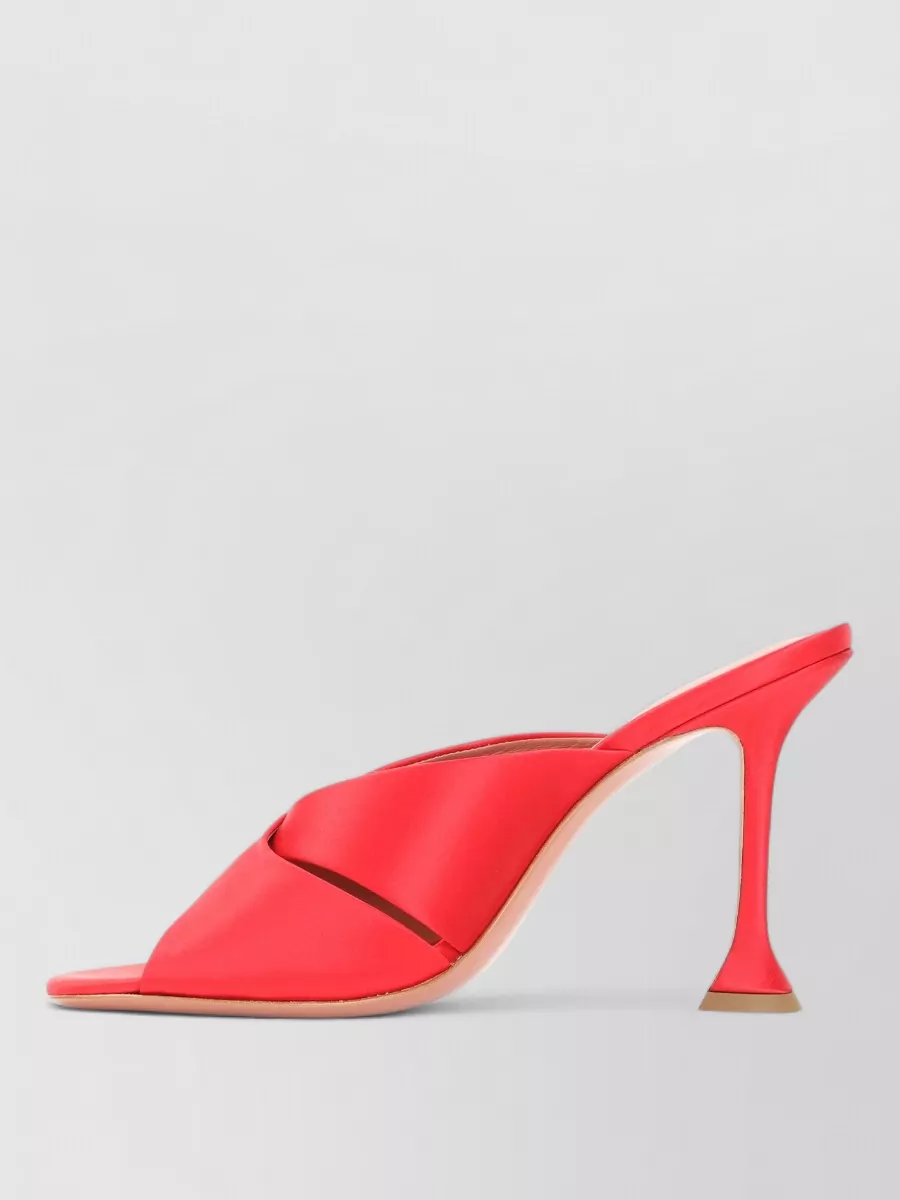 Amina Muaddi Leather Satin Sandals