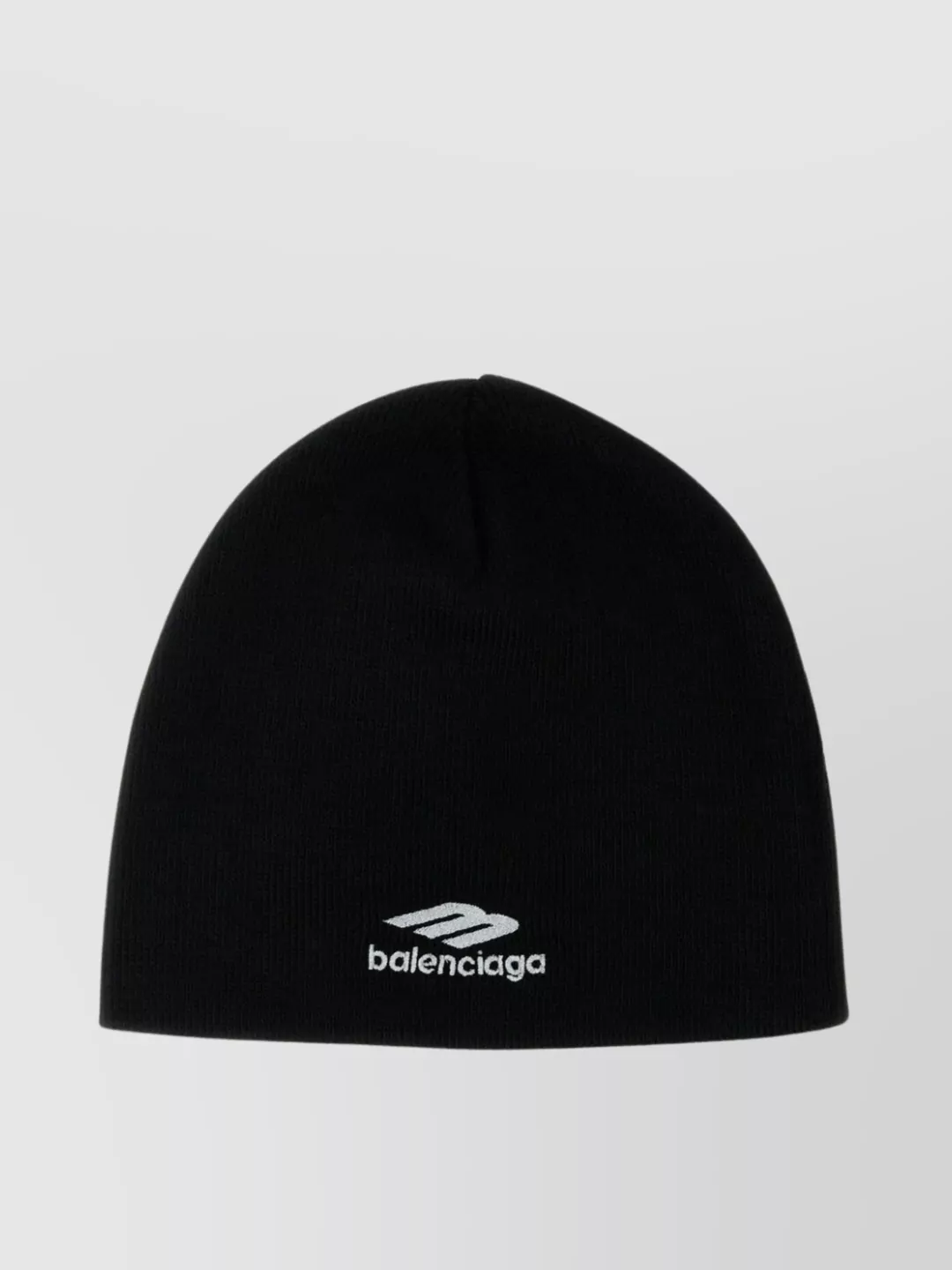Shop Balenciaga Ribbed Knit Beanie With Contrasting 3b Embroidery