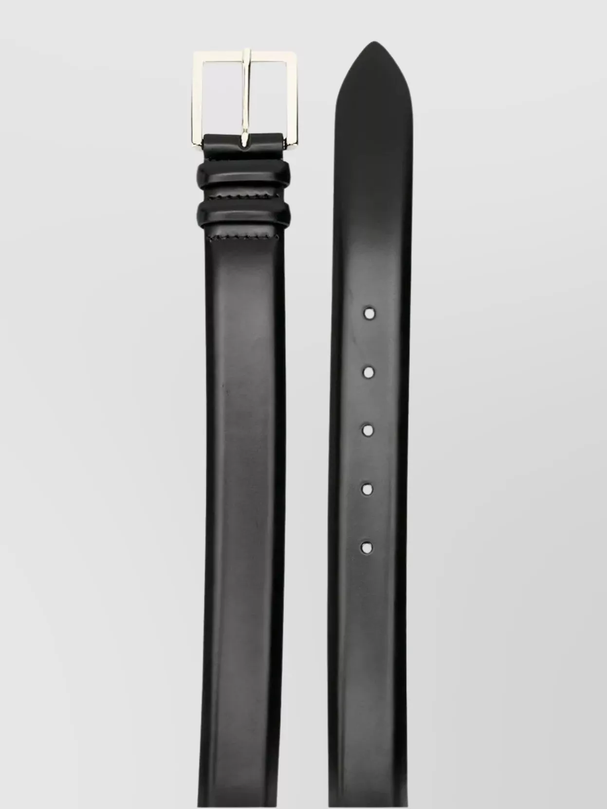 Orciani Adjustable Leather Belt With Smooth Finish In Black