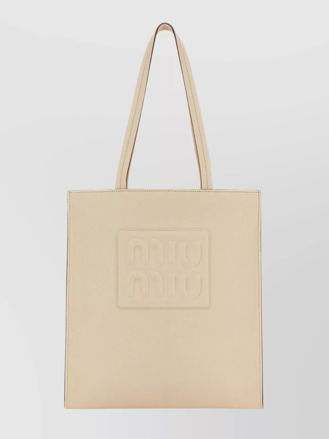 Shop Miu Miu Adjustable Strap Leather Shopping Bag