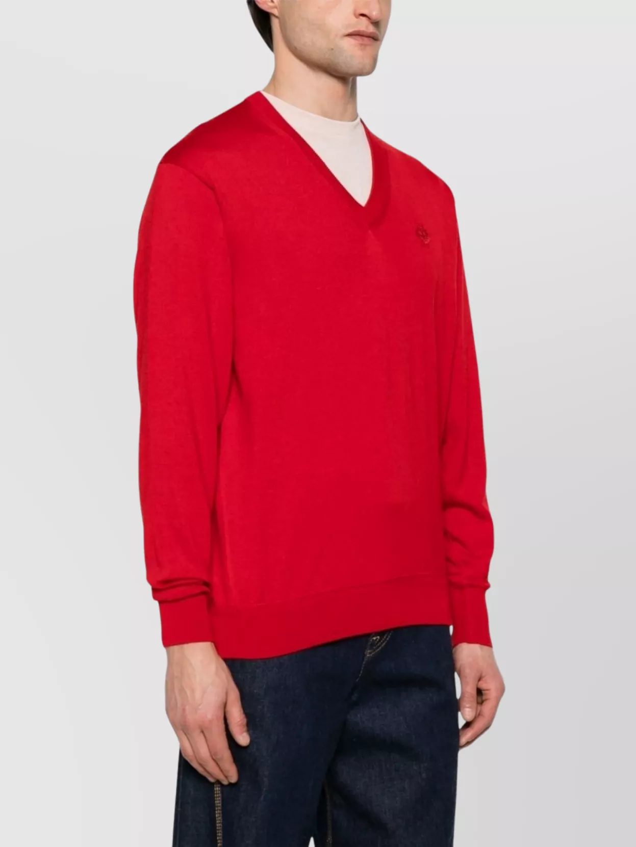 Bally Ribbed V-neck Sweater With Long Sleeves