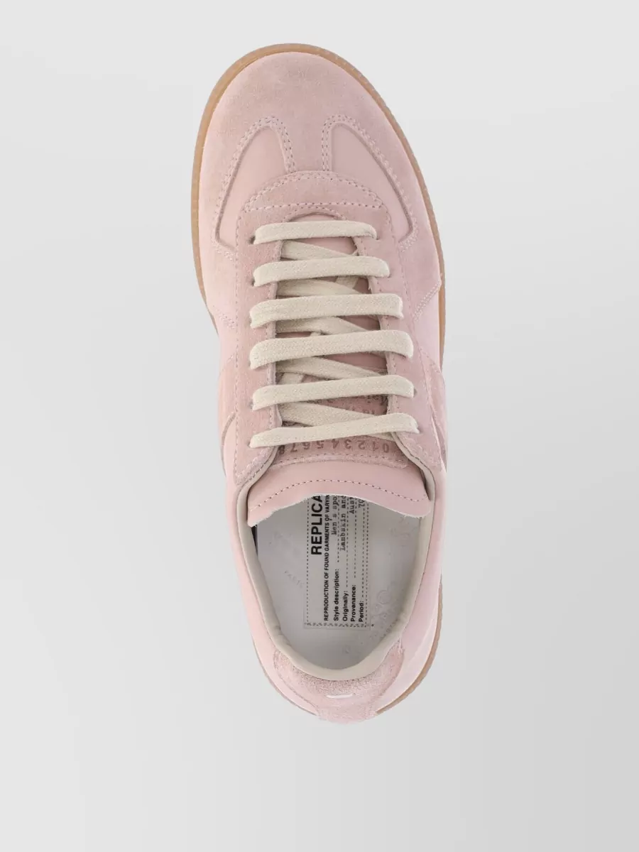Maison Margiela Suede Panel Low Top Sneakers With Rubber Sole