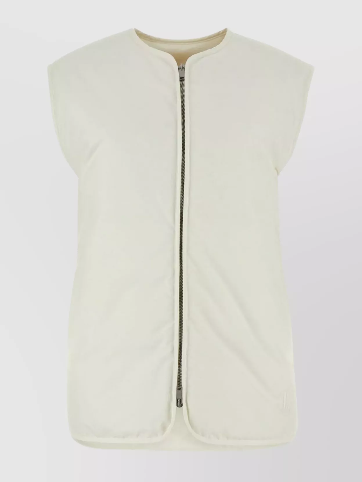 Jil Sander V Neckline Polyester Down Jacket In White