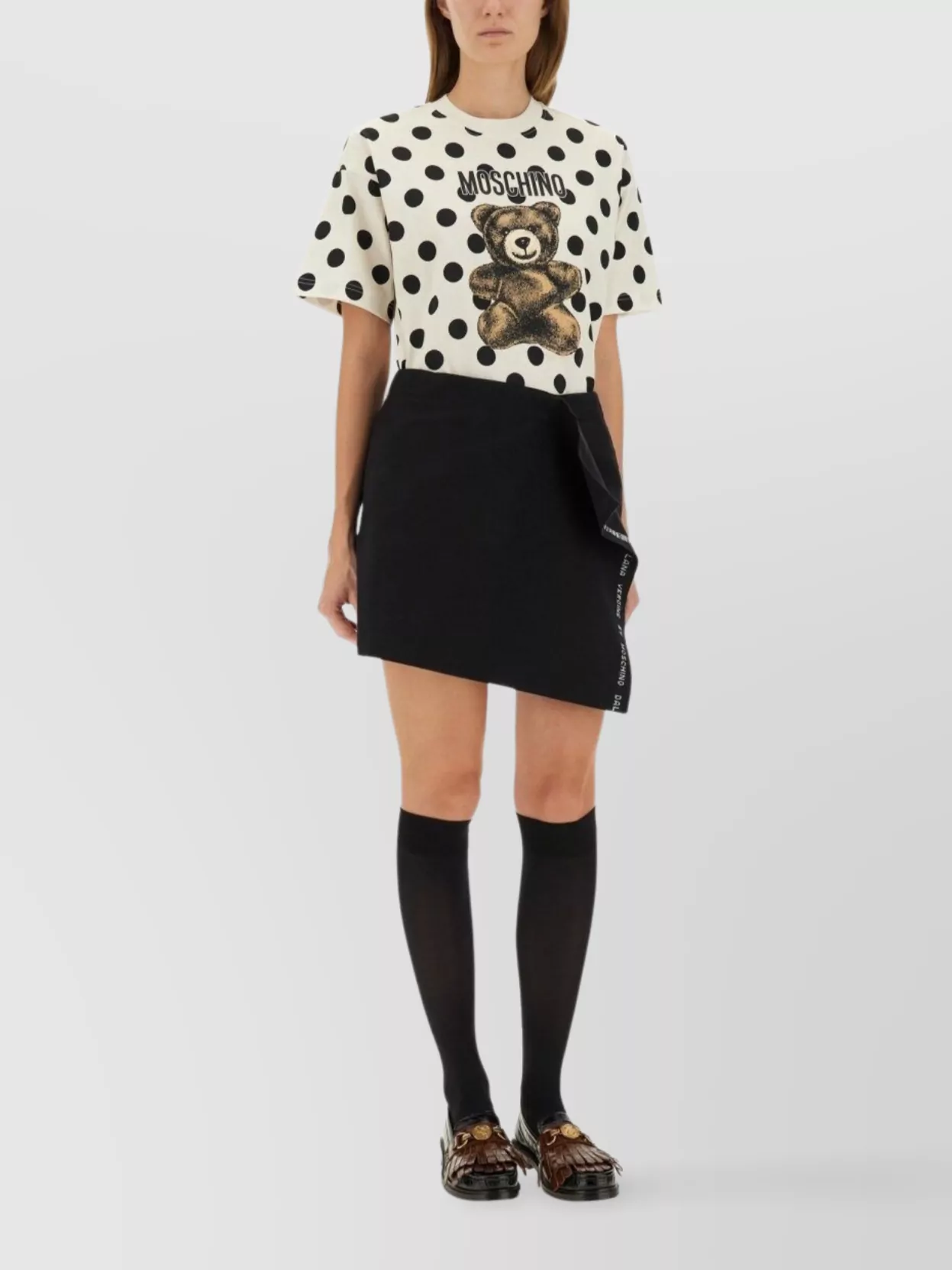 Moschino Asymmetric Cut Skirt For Modern Style In Black