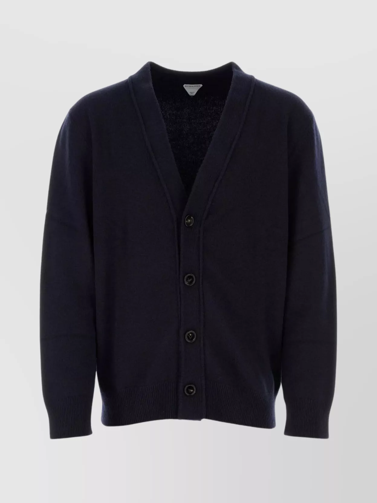 Shop Bottega Veneta Cashmere Cardigan With Relaxed Fit And V-neck In Blue
