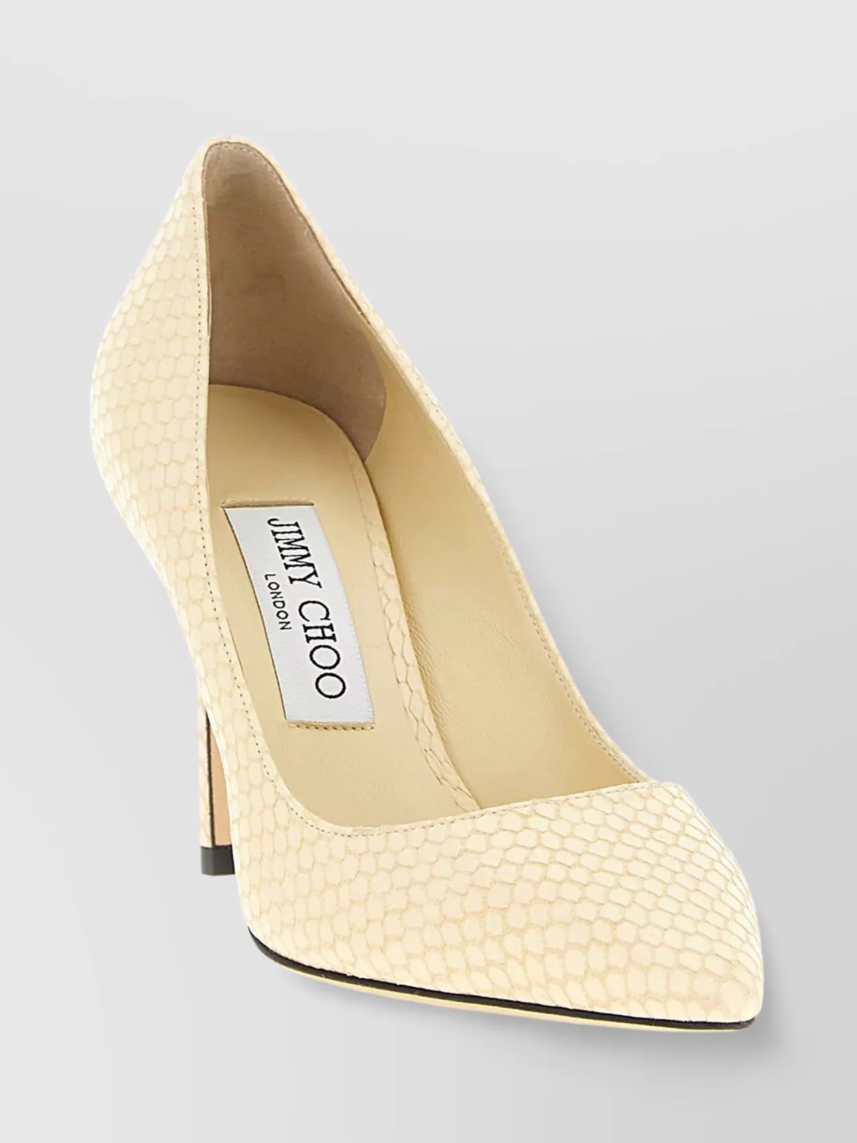 Jimmy Choo Pointed Toe Stiletto Heel Textured Pattern Pumps