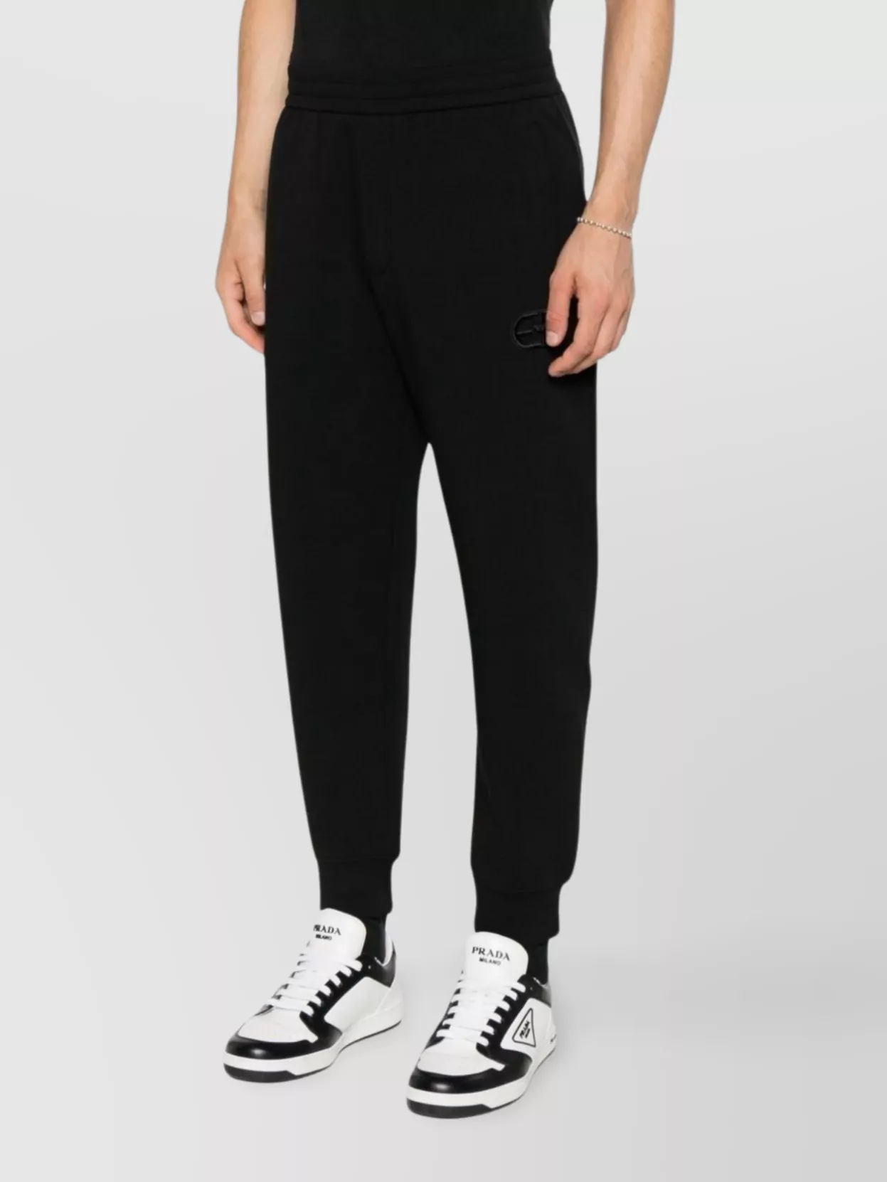 Emporio Armani Elastic Waistband Cotton Blend Sweatpants
