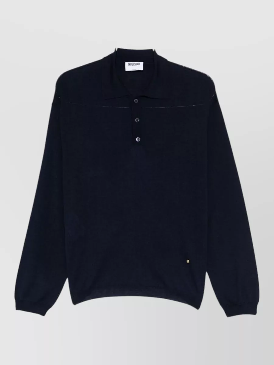Moschino silk wool knitted polo jumper