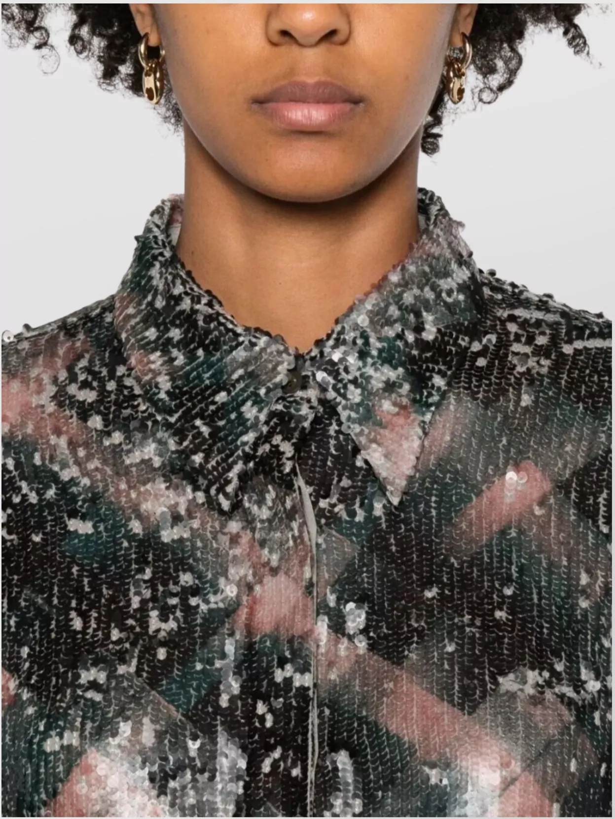 Dries Van Noten Abstract Pattern Long Sleeve Collared Shirt In Multi