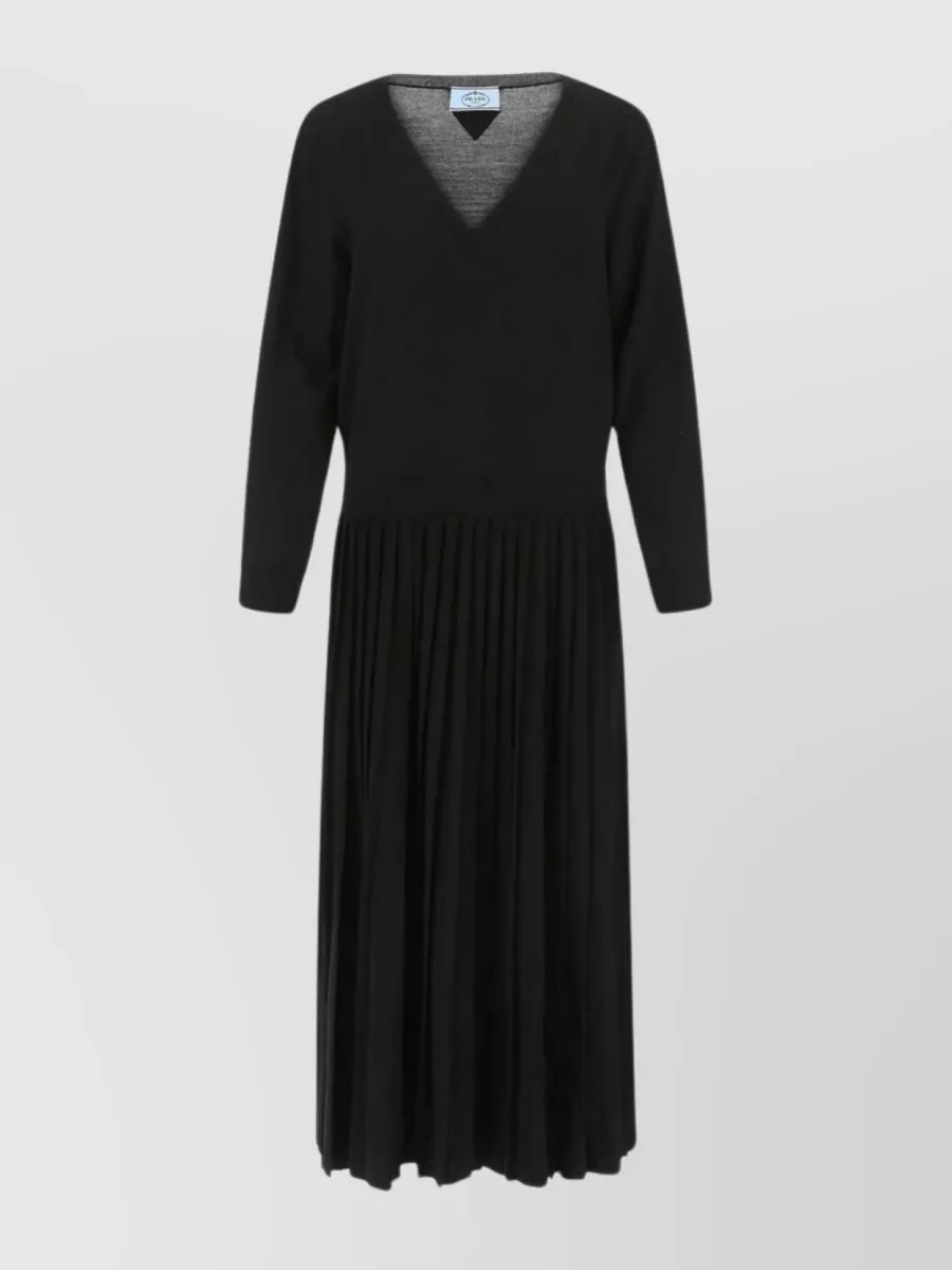 Shop Prada Versatile Wool Blend Dress In Black