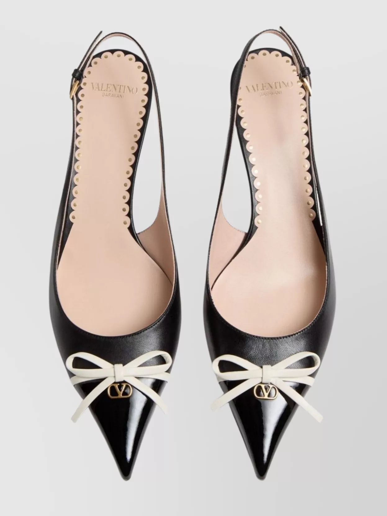 Valentino Garavani Leather Slingback Pumps Featuring Bow Detailing