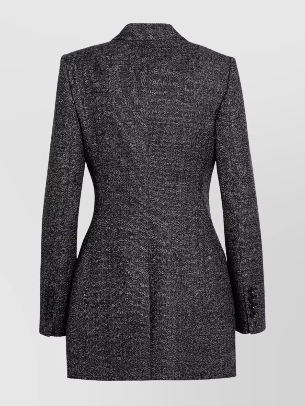 Dolce & Gabbana Tweed Double Breasted Jacket With Button Detailing In Gray