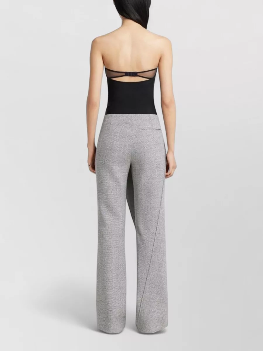Courrèges High Waist Wide Leg Wool Trousers