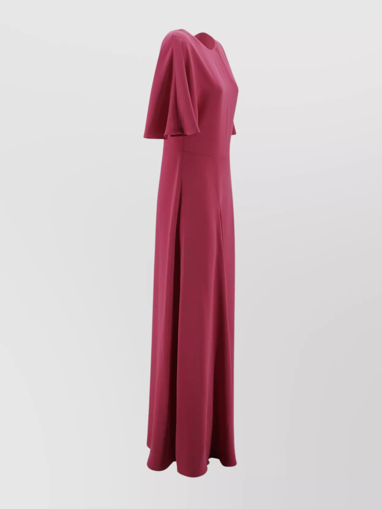 Parosh Long Cady Dress With Slit And Cape Sleeves