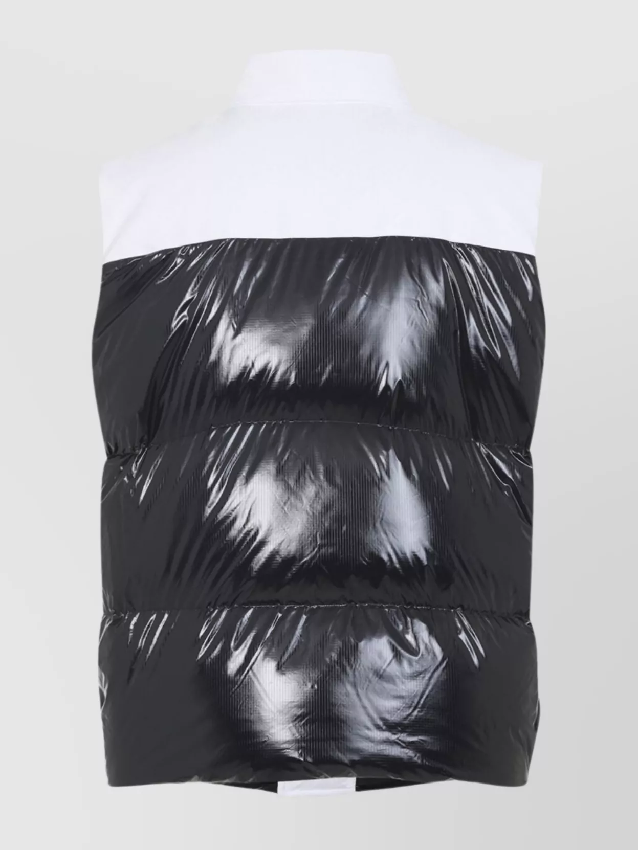 Casablanca Color-block Black Down Vest With Stand-up Collar In Black